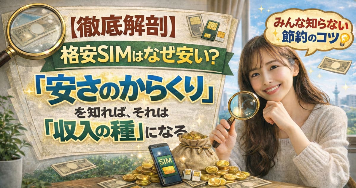 【徹底解剖】格安SIMはなぜ安い？「安さのからくり」を知れば、それは「収入の種」になる