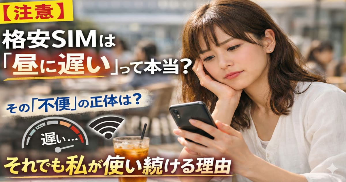 【注意】格安SIMは「昼に遅い」って本当？その「不便」の正体と、それでも私が使い続ける理由