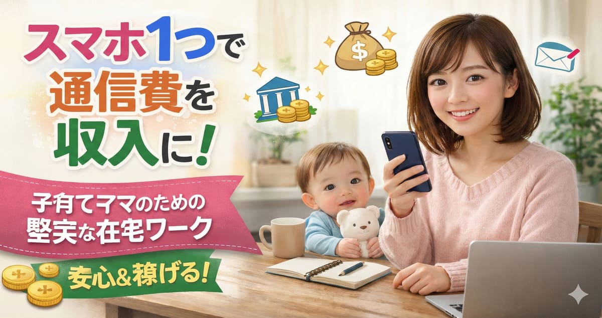 スマホ1つで通信費を収入に｜子育てママのための堅実な在宅ワーク