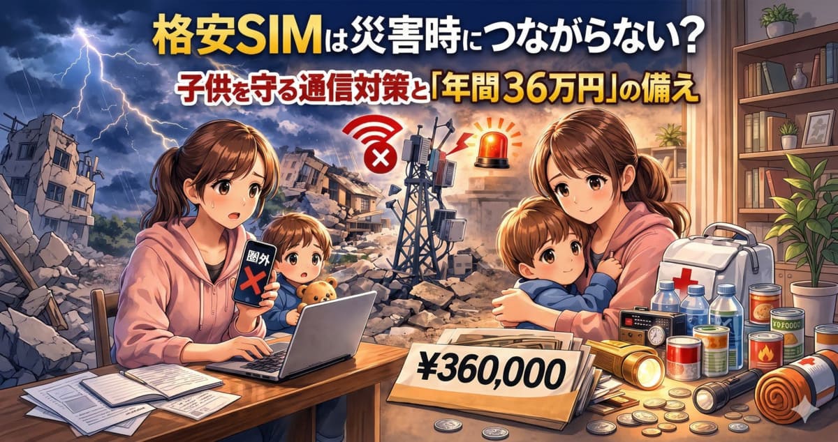 格安SIMは災害時に繋がらない？子供を守る通信対策と「年間36万円」の備え