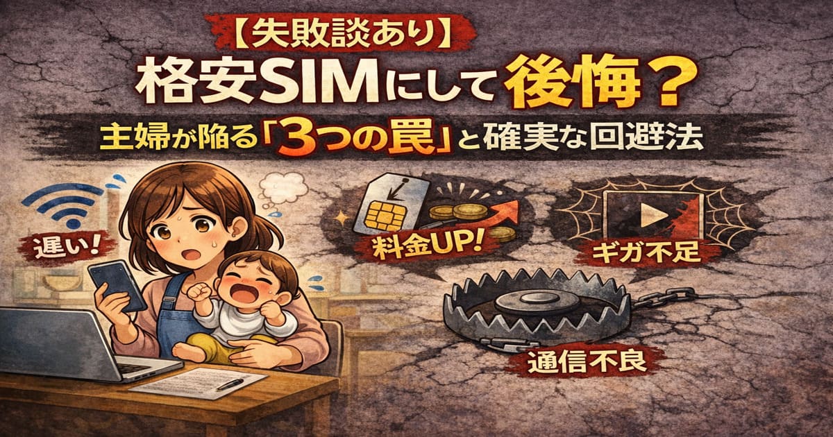 【失敗談あり】格安SIMにして後悔？主婦が陥る「3つの罠」と確実な回避法」