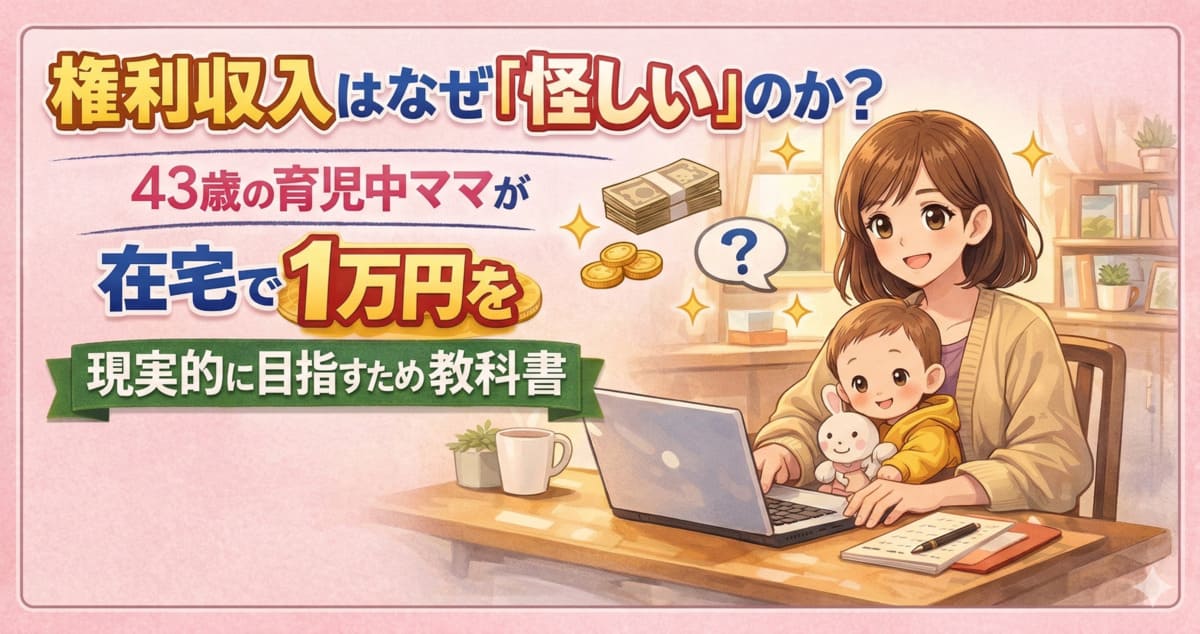 権利収入はなぜ「怪しい」のか？43歳の育児中ママが在宅で月10万円を現実的に目指すための教科書