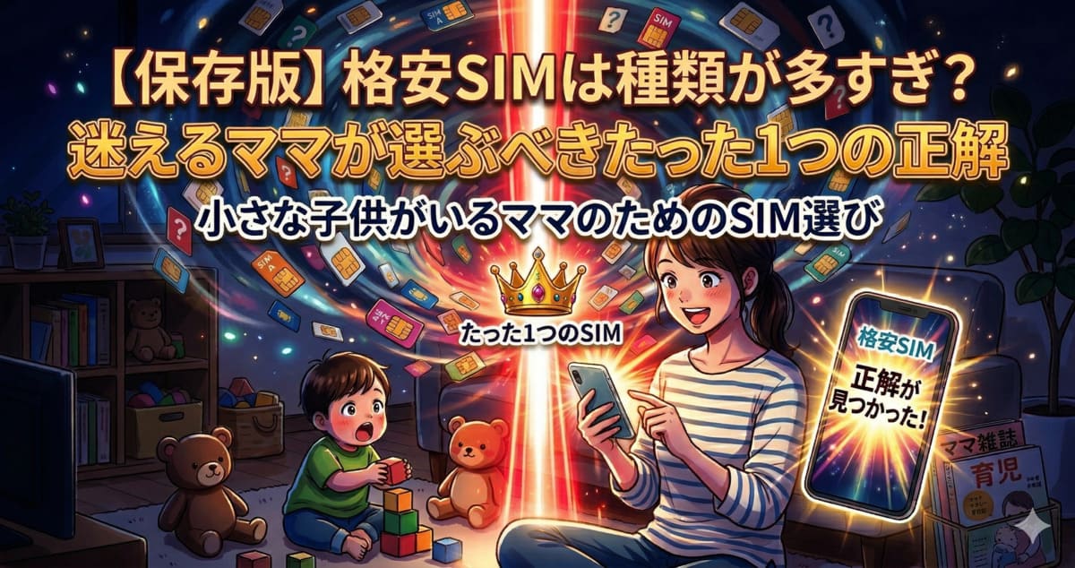 【保存版】格安SIMは種類が多すぎ？迷えるママが選ぶべきたった1つの正解