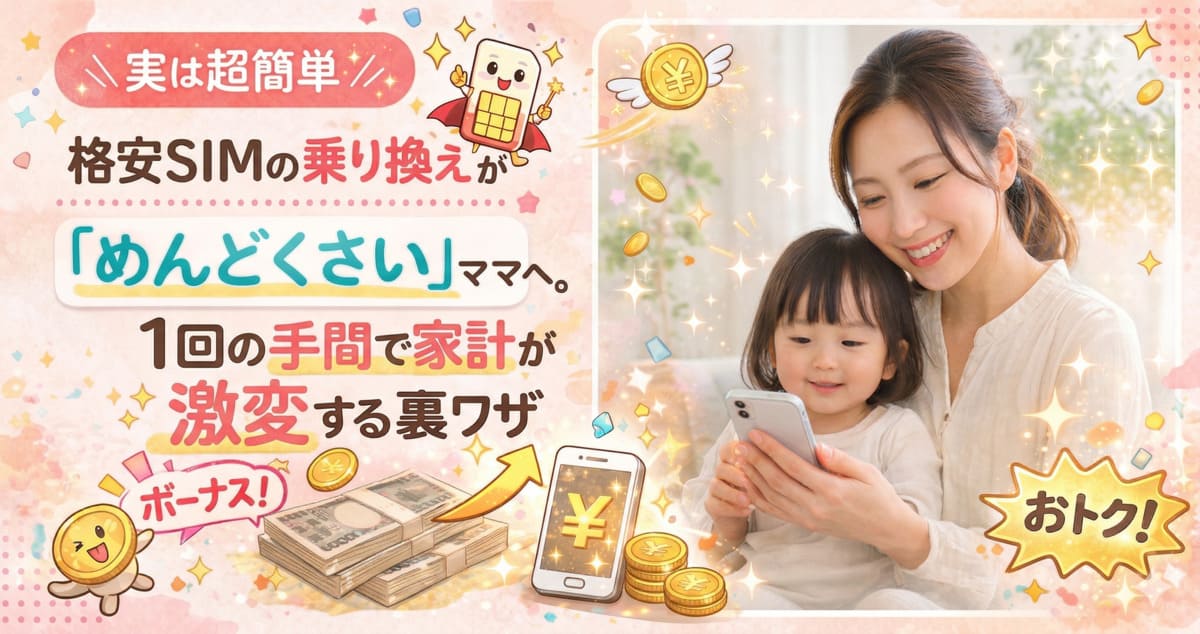 【実は超簡単】格安SIMの乗り換えが「めんどくさい」ママへ。1回の手間で家計が激変する裏ワザ
