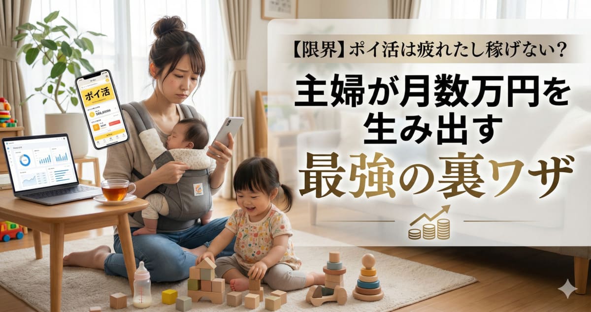 【限界】ポイ活は疲れたし稼げない？主婦が月数万円を生み出す最強の裏ワザ