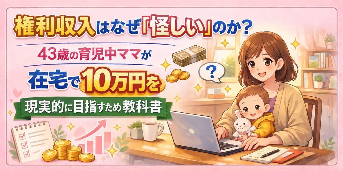 権利収入はなぜ「怪しい」のか？43歳の育児中ママが在宅で月10万円を現実的に目指すための教科書